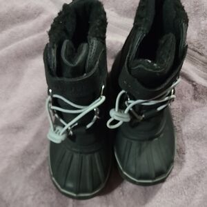 London Fog Black Kids Snow Boots